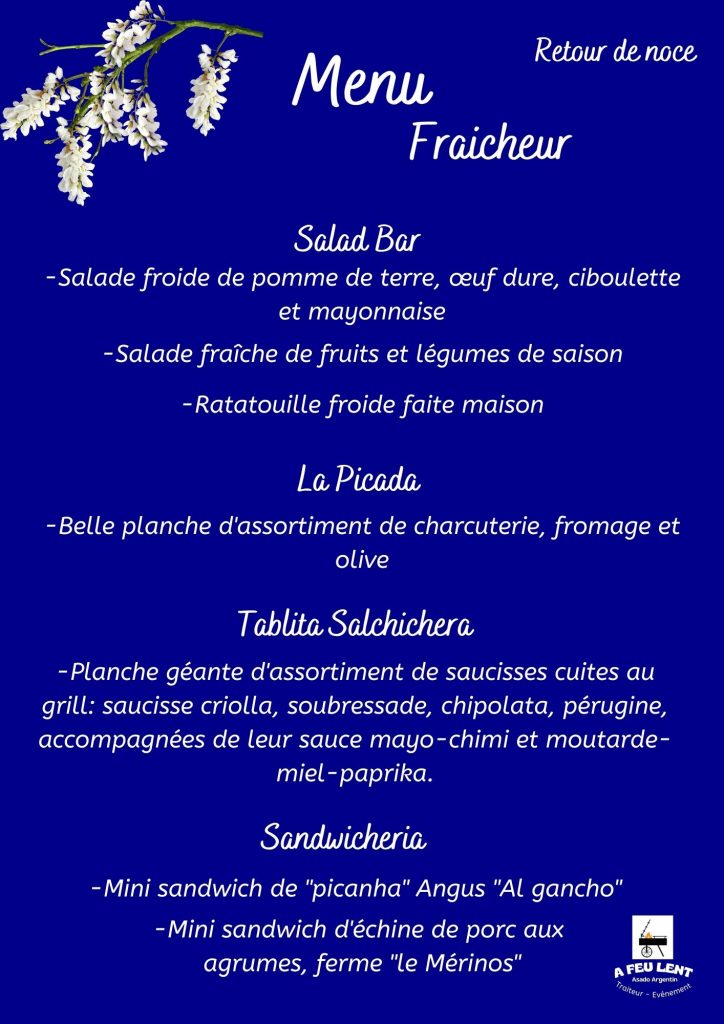 menu fraicheur