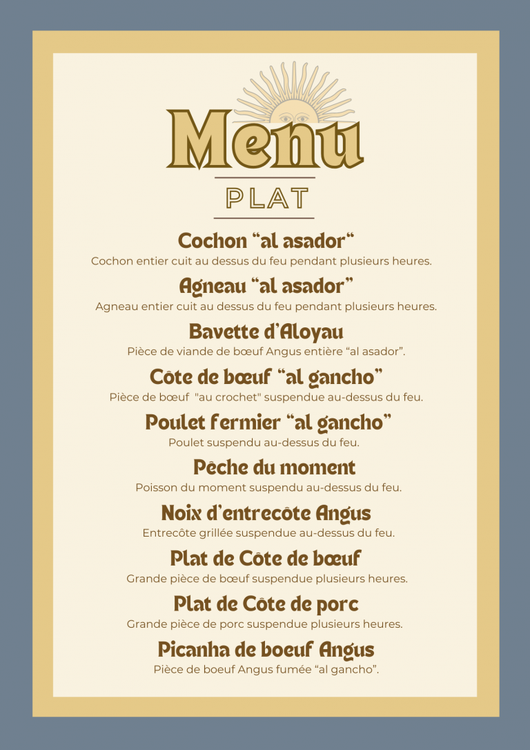 menu afeulent
