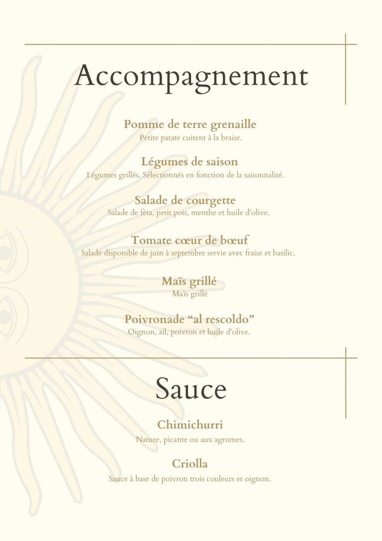 menu afeulent accompagnements